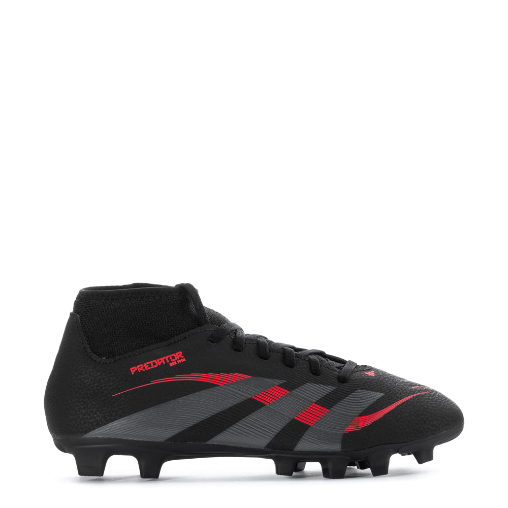 Close-up of adidas Predator Club Sock FG/MG synthetic upper showing stretchability