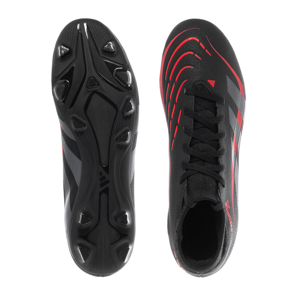 Close-up of adidas Predator Club Sock FG/MG synthetic upper showing stretchability