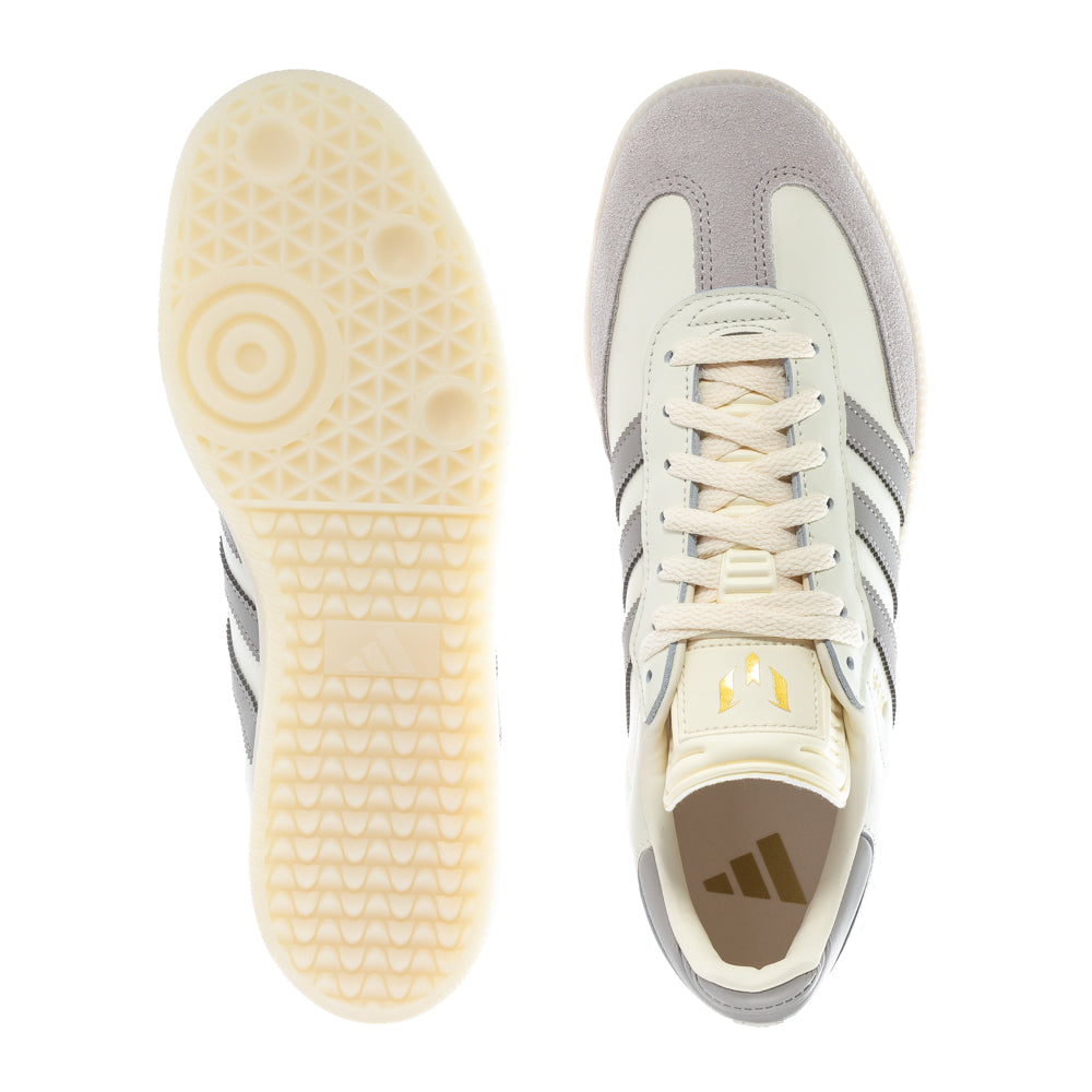 Close-up of Adidas Samba OG mens shoes highlighting leather upper and serrated 3-Stripes