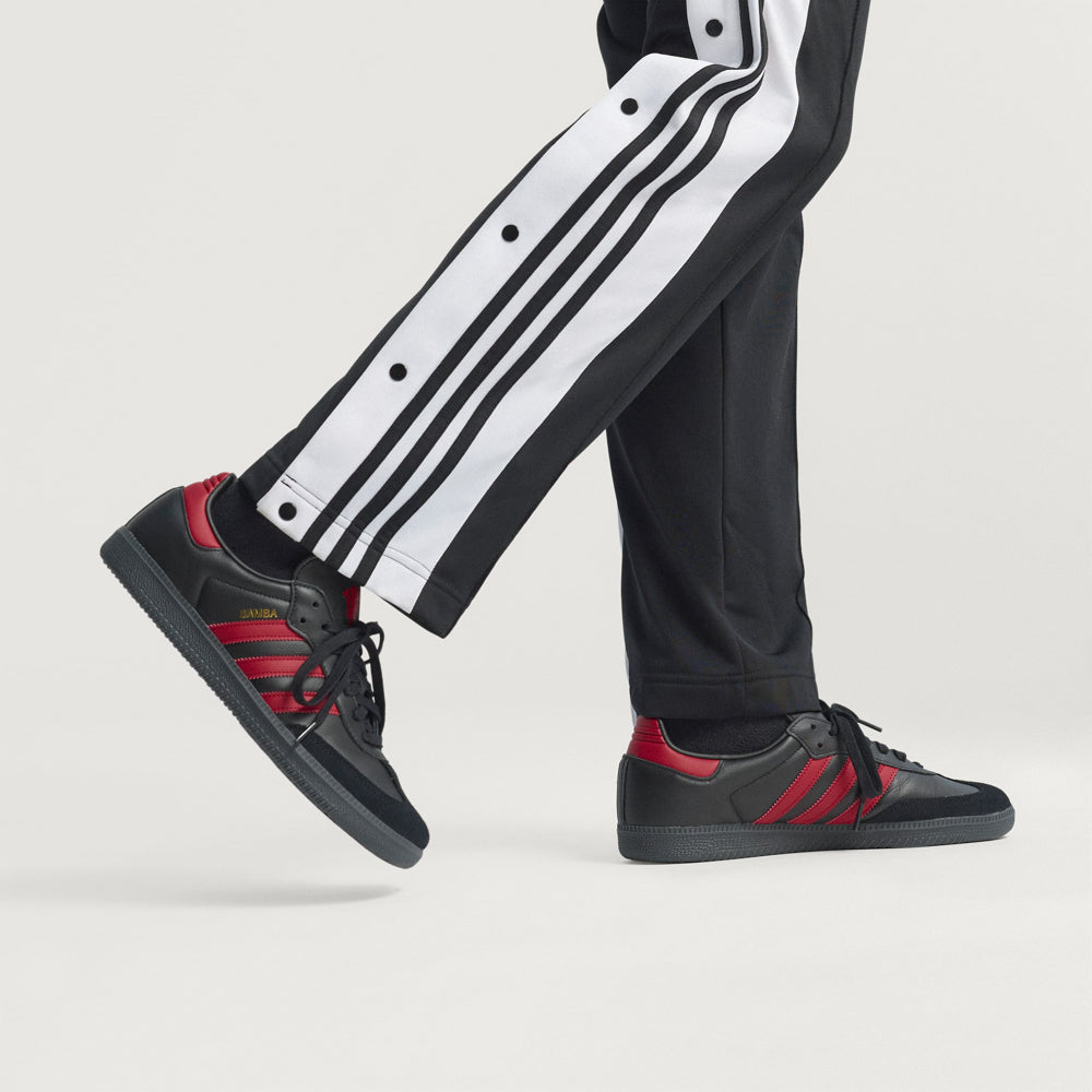 Top view of Adidas Samba OG shoes showing contrast lace overlays and comfortable fit