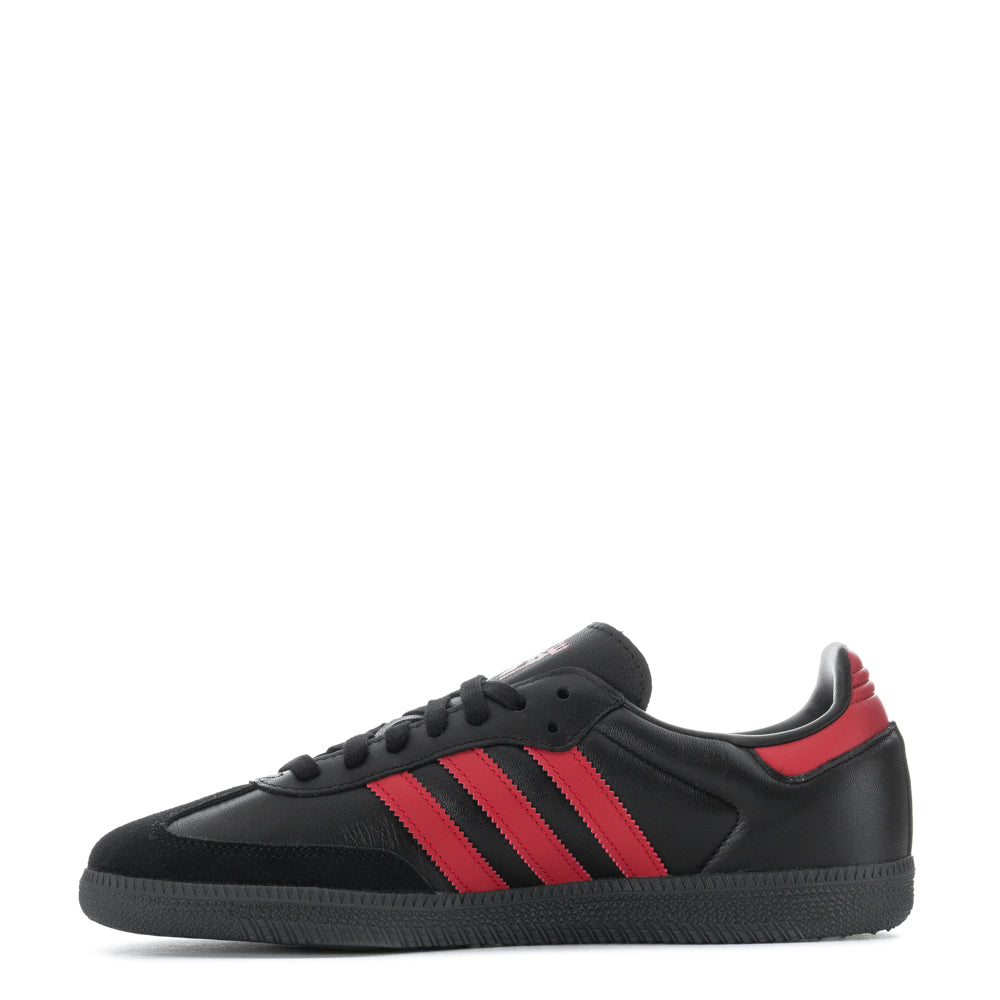 Side view of Adidas Samba OG mens sneakers highlighting the leather and synthetic upper