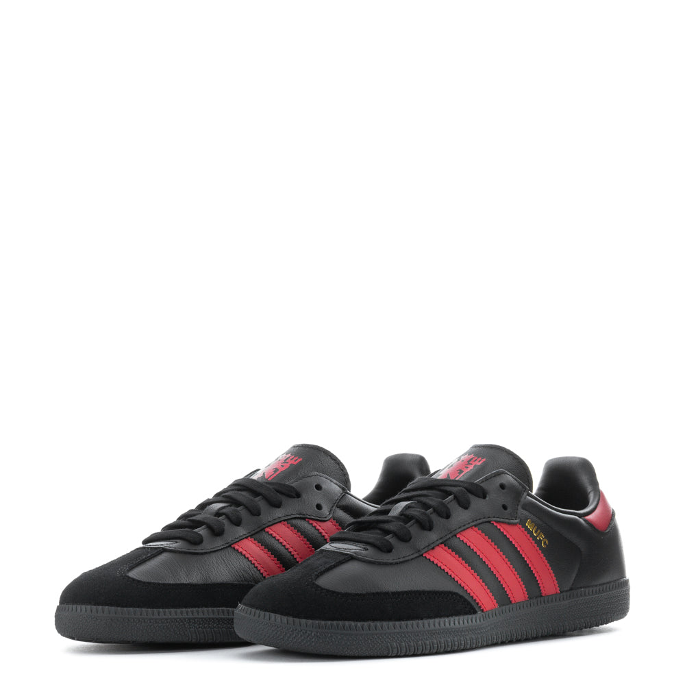 Top view of Adidas Samba OG shoes showing contrast lace overlays and comfortable fit