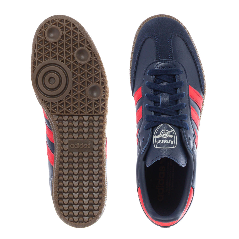 Lifestyle shot of men wearing Adidas Samba OG shoes on city streets