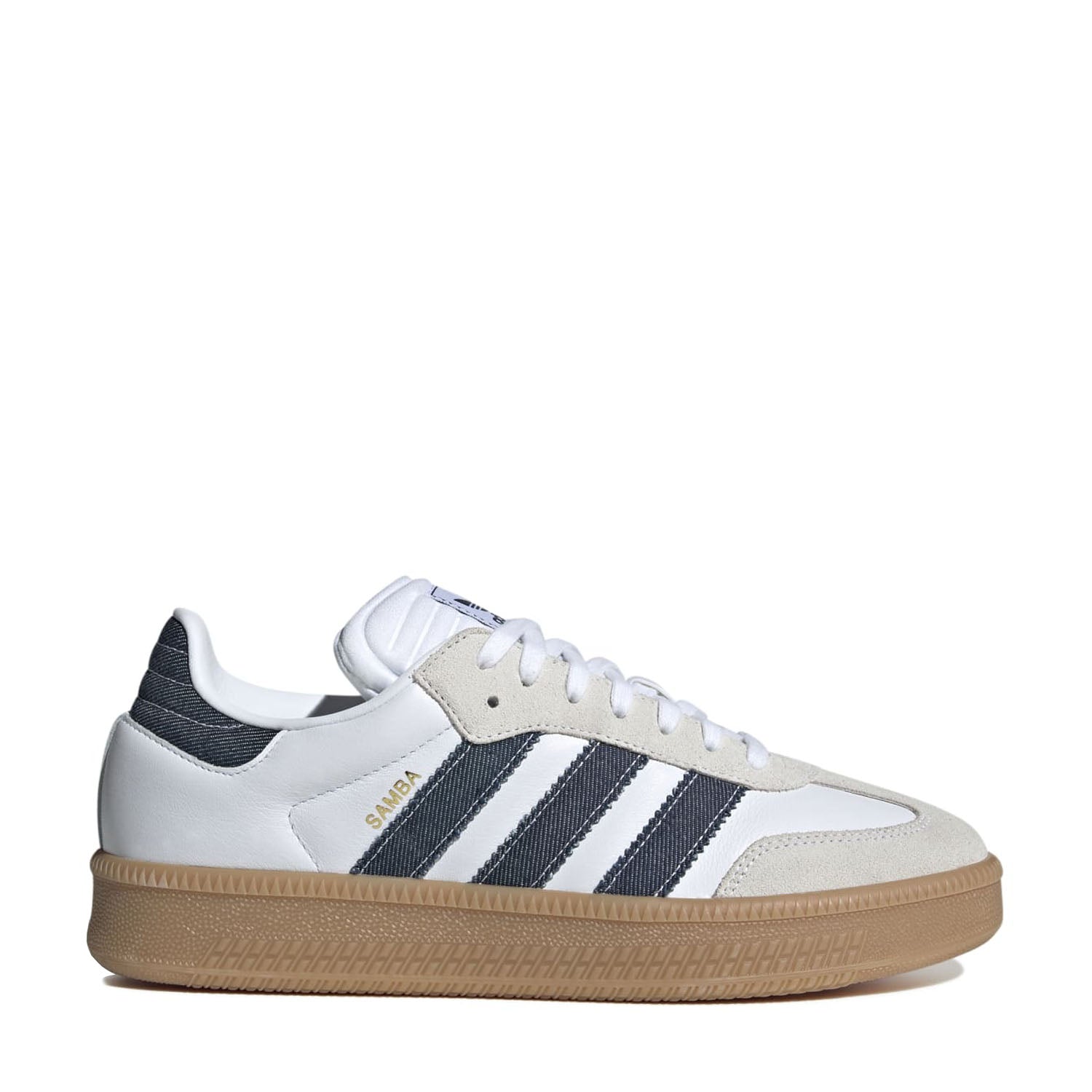 Side view of adidas Samba XLG men's sneakers showing classic design and materials