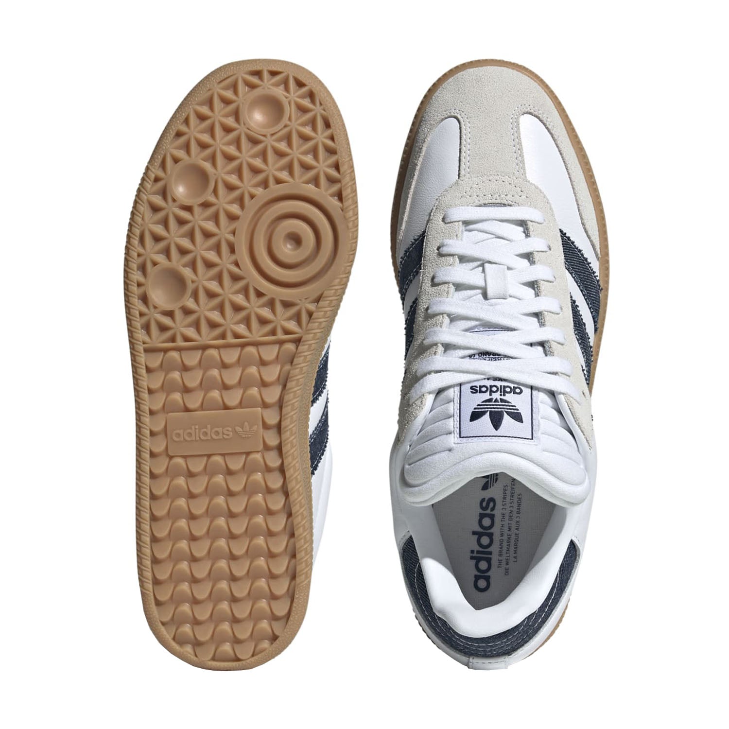 Side view of adidas Samba XLG mens sneakers showing classic design and materials