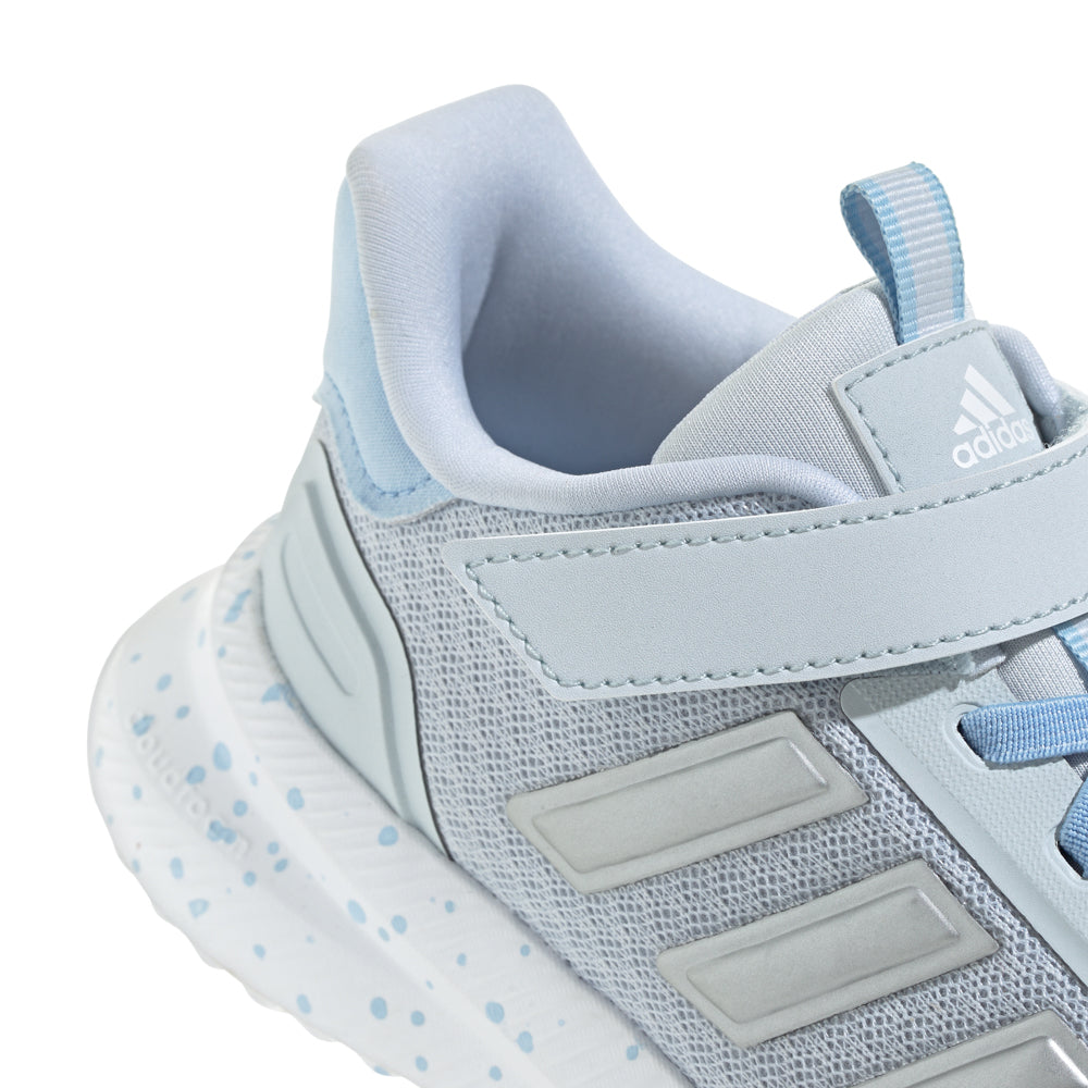 Side view of adidas X_PLR Path sneakers on a child, emphasizing style and support for active kids