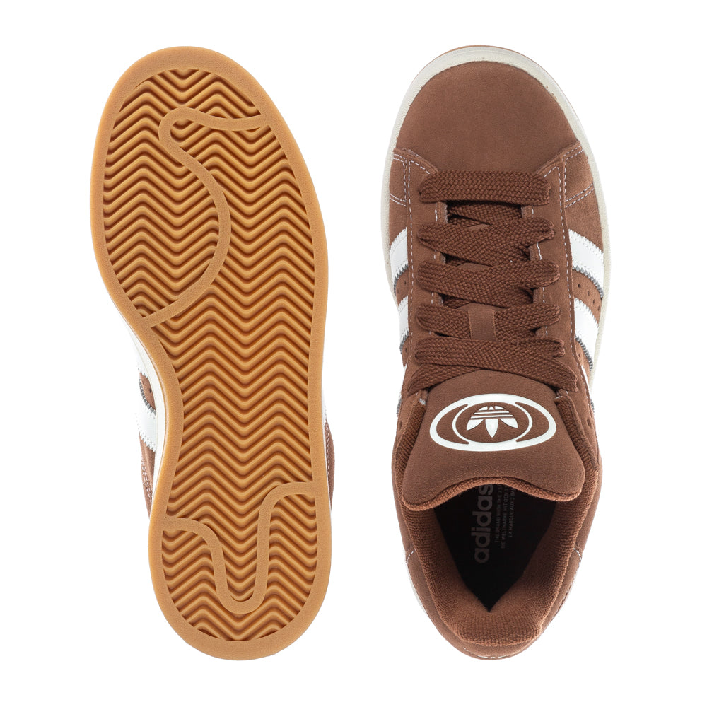 Side view of womens adidas campus shoes with retro styling and durable sole