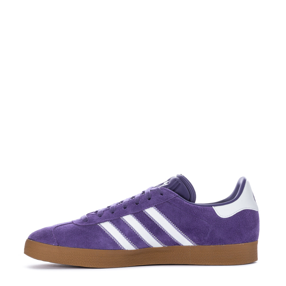 Top-down view of Adidas Gazelle shoes showcasing suede upper