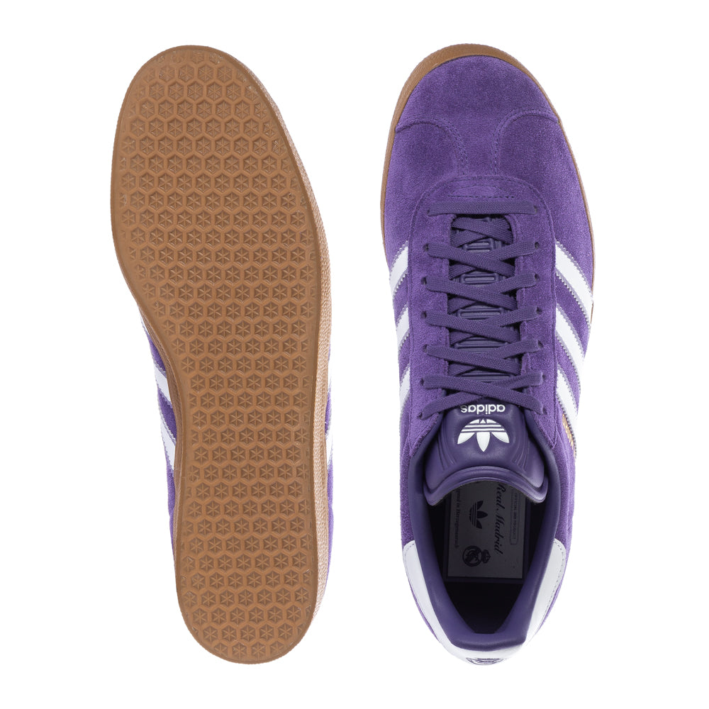Side view of Adidas Gazelle mens sneakers featuring FMF logo