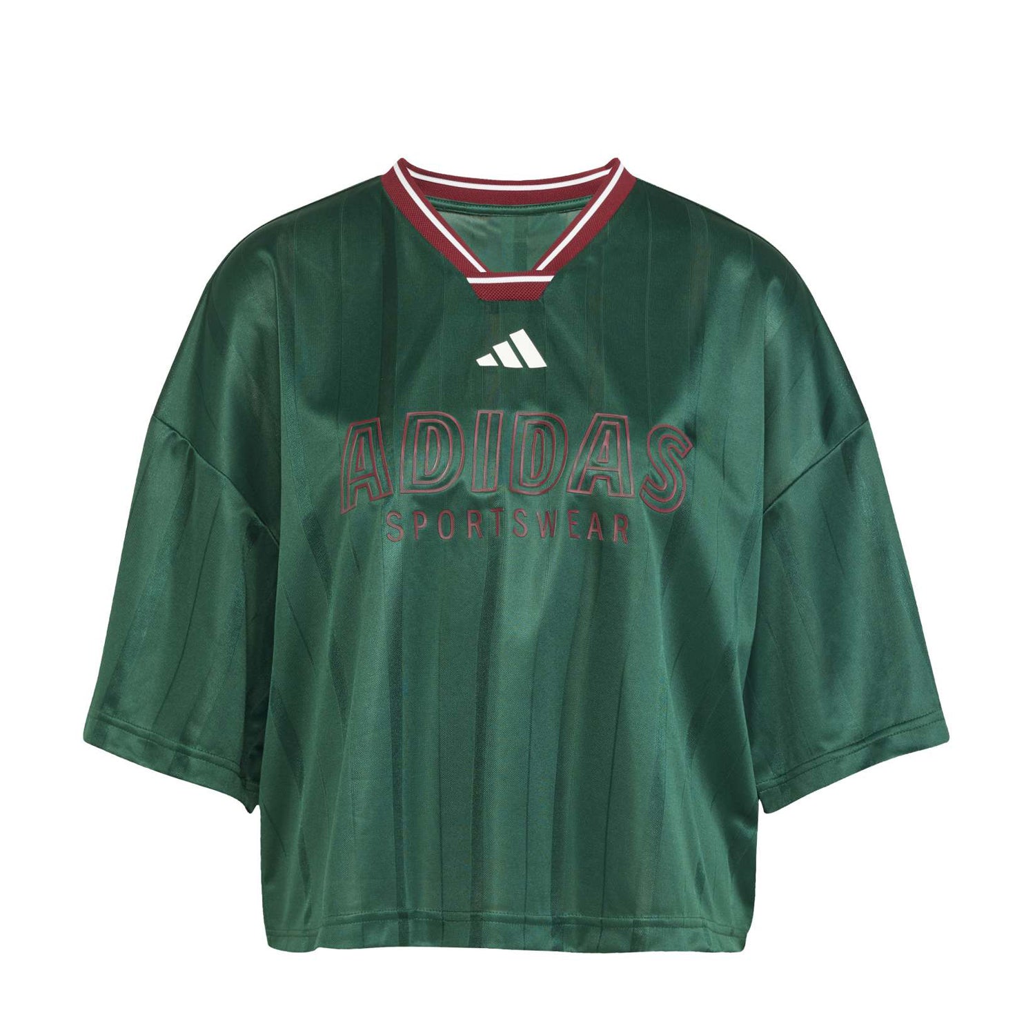 Front view of Tiro Nations Women's Performance Tee during a workout session.