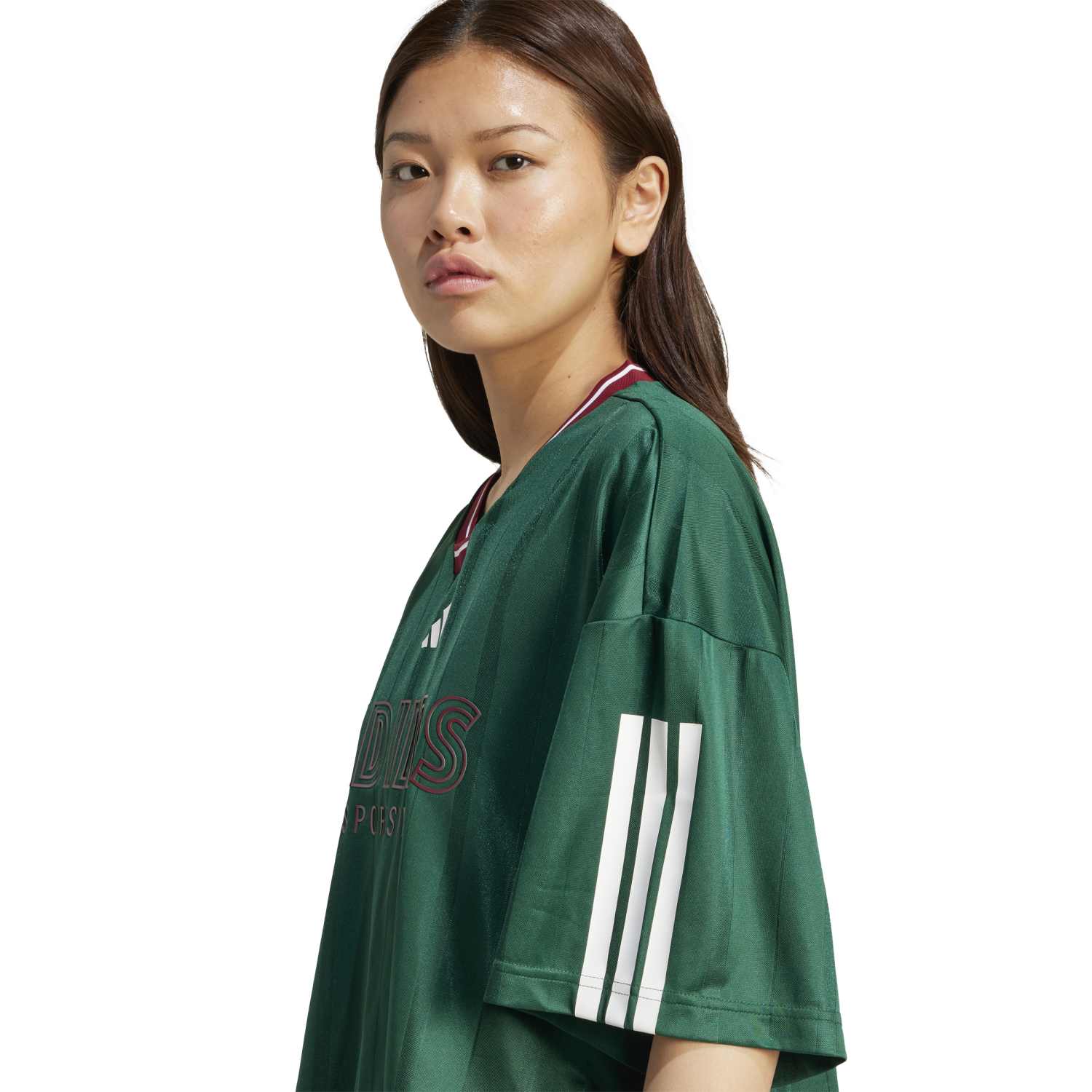Front view of Tiro Nations Womens Performance Tee during a workout session.