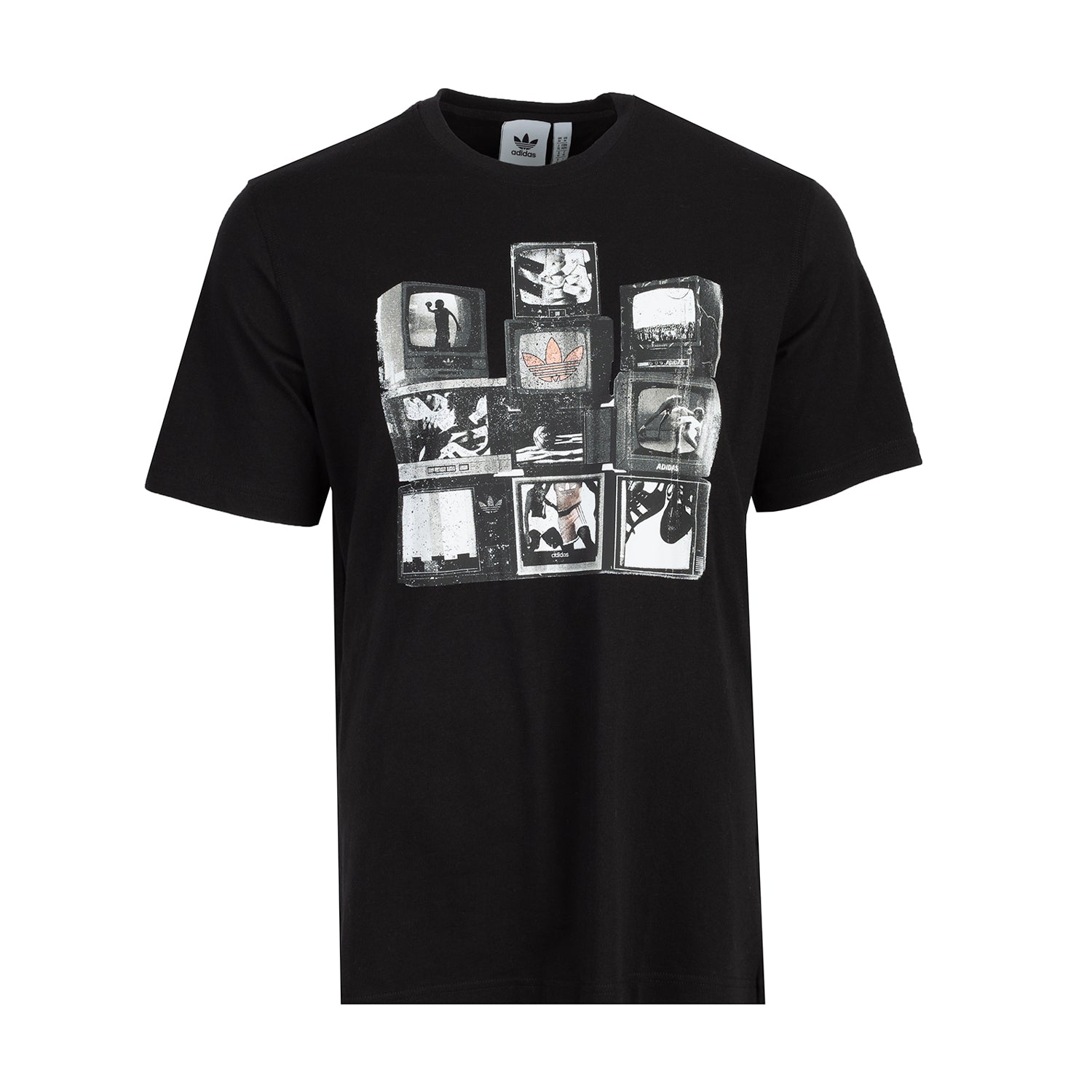 Front view of Adidas Vintage TV Graphic Tee, perfect for summer outings.