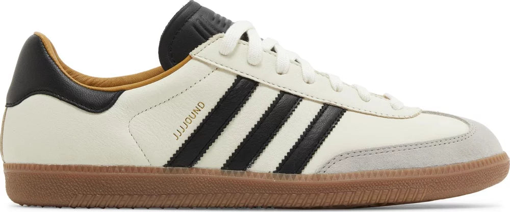 Side view of Adidas Samba JJJJOUND off white sneakers, perfect for casual wear.