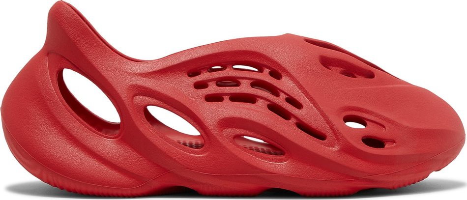Adidas Yeezy Foam Runner Vermilion side view showing its bold color