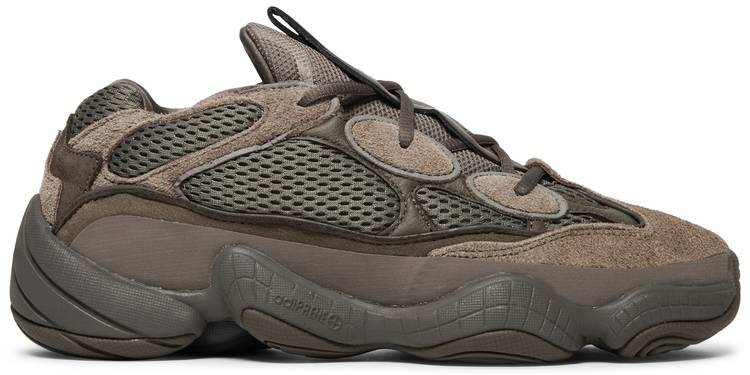 Side view of Adidas Yeezy 500 Clay Brown sneakers showing the chunky silhouette