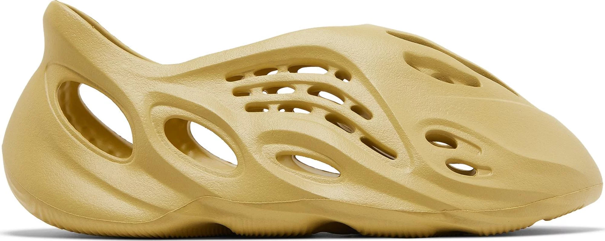 Side view of Yeezy foam runner sulfur in natural lighting