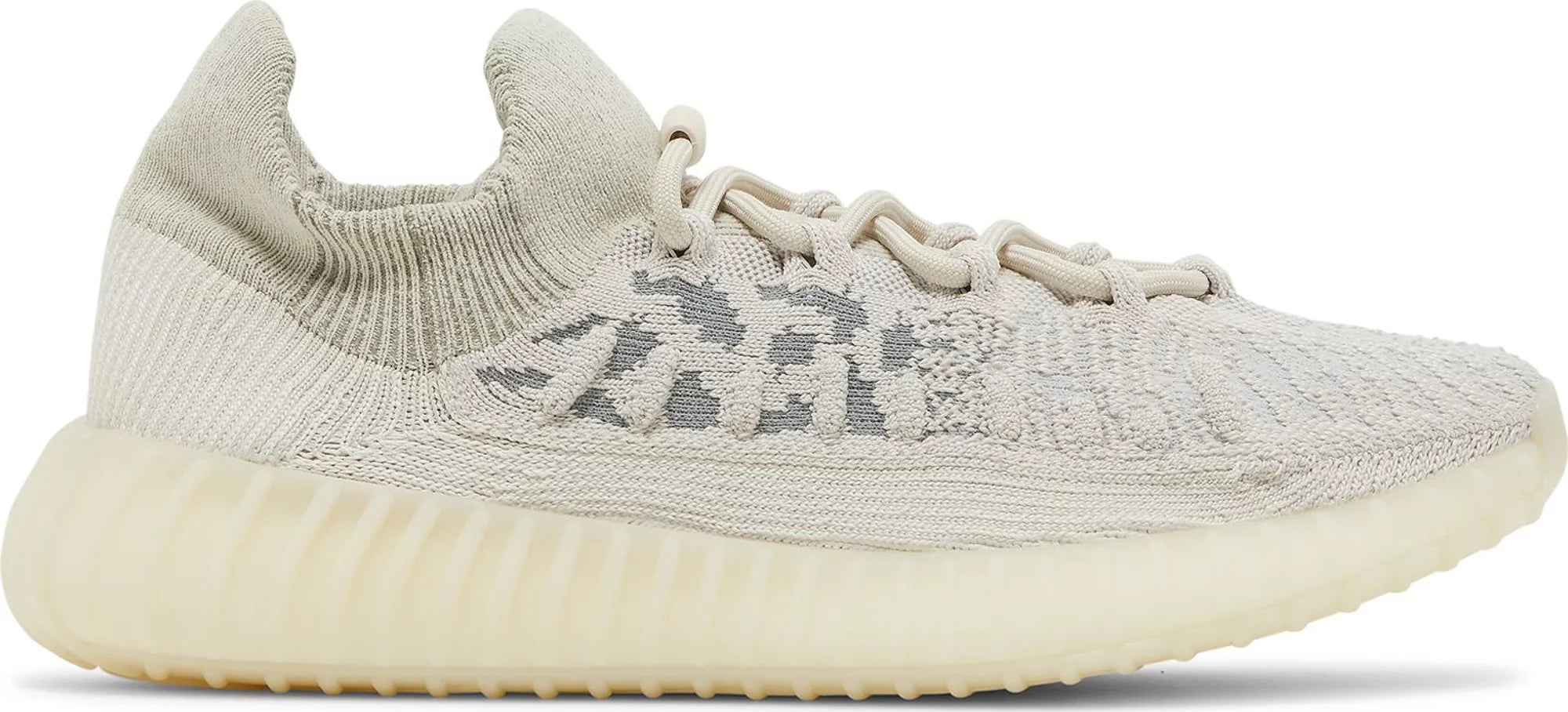 Adidas Yeezy 350 V2 Slate Bone sneakers side view, showcasing the sleek design.