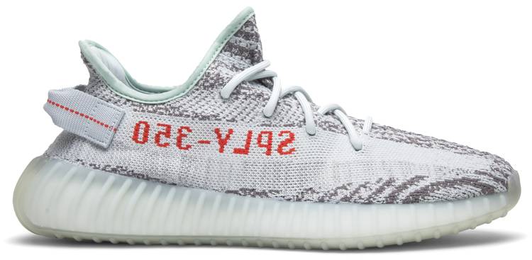 Adidas Yeezy Boost 350 V2 Blue Tint side view highlighting the colorway