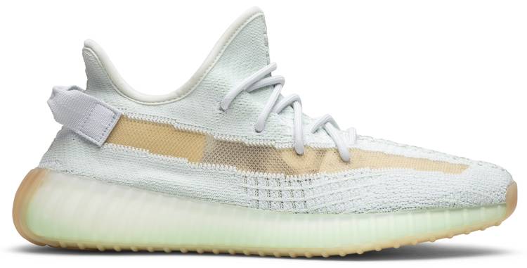 Side view of Yeezy Boost 350 V2 HYPERSPACE sneakers showcasing grey color.