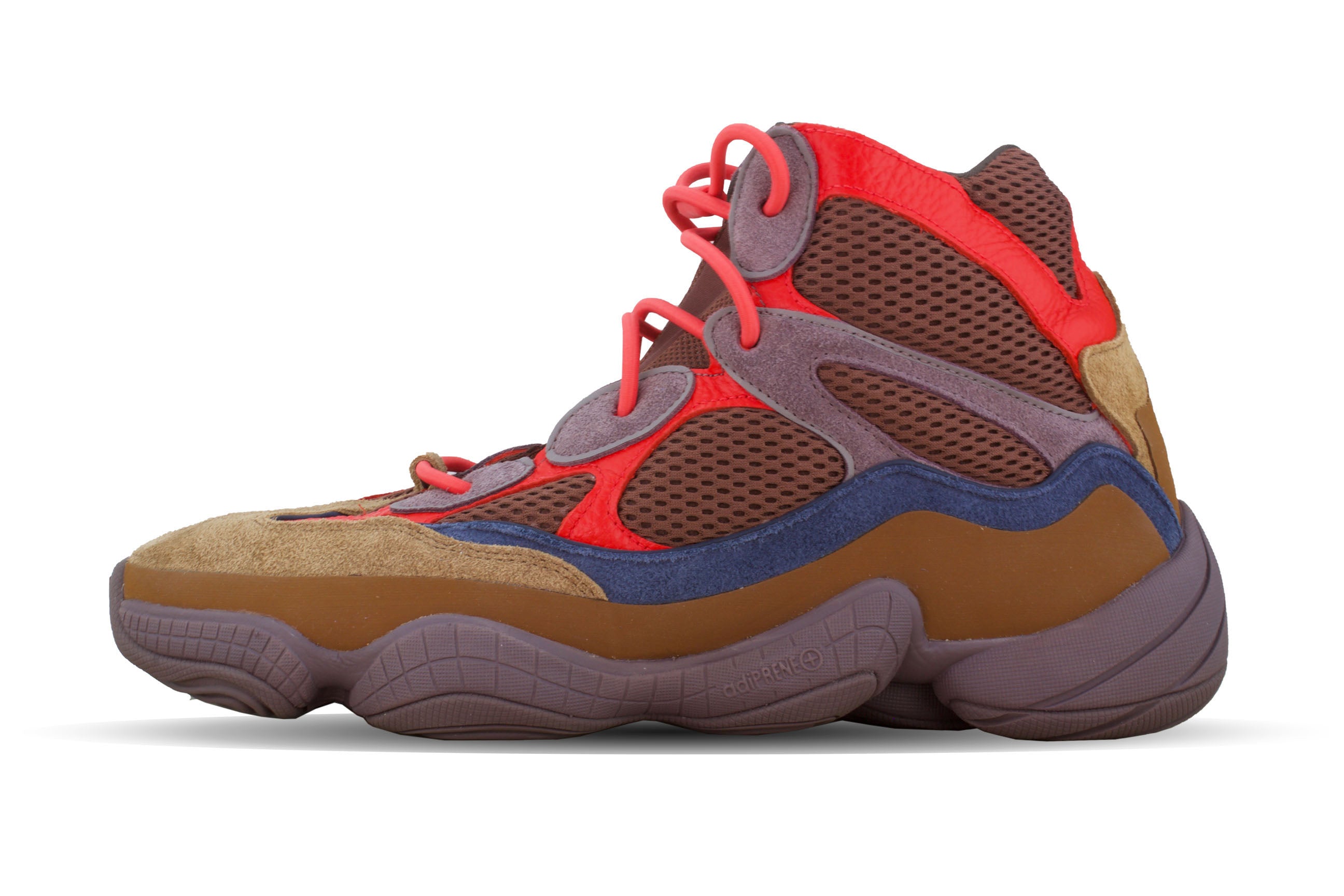 Adidas Yeezy 500 High Sumac front view showing stylish silhouette