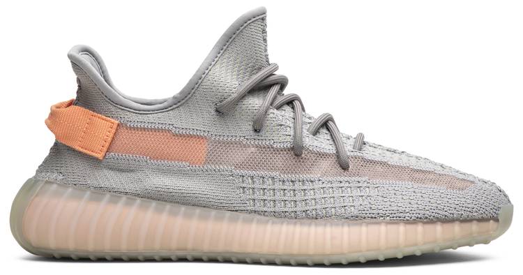Side view of authentic adidas yeezy boost 350 true form sneakers in grey