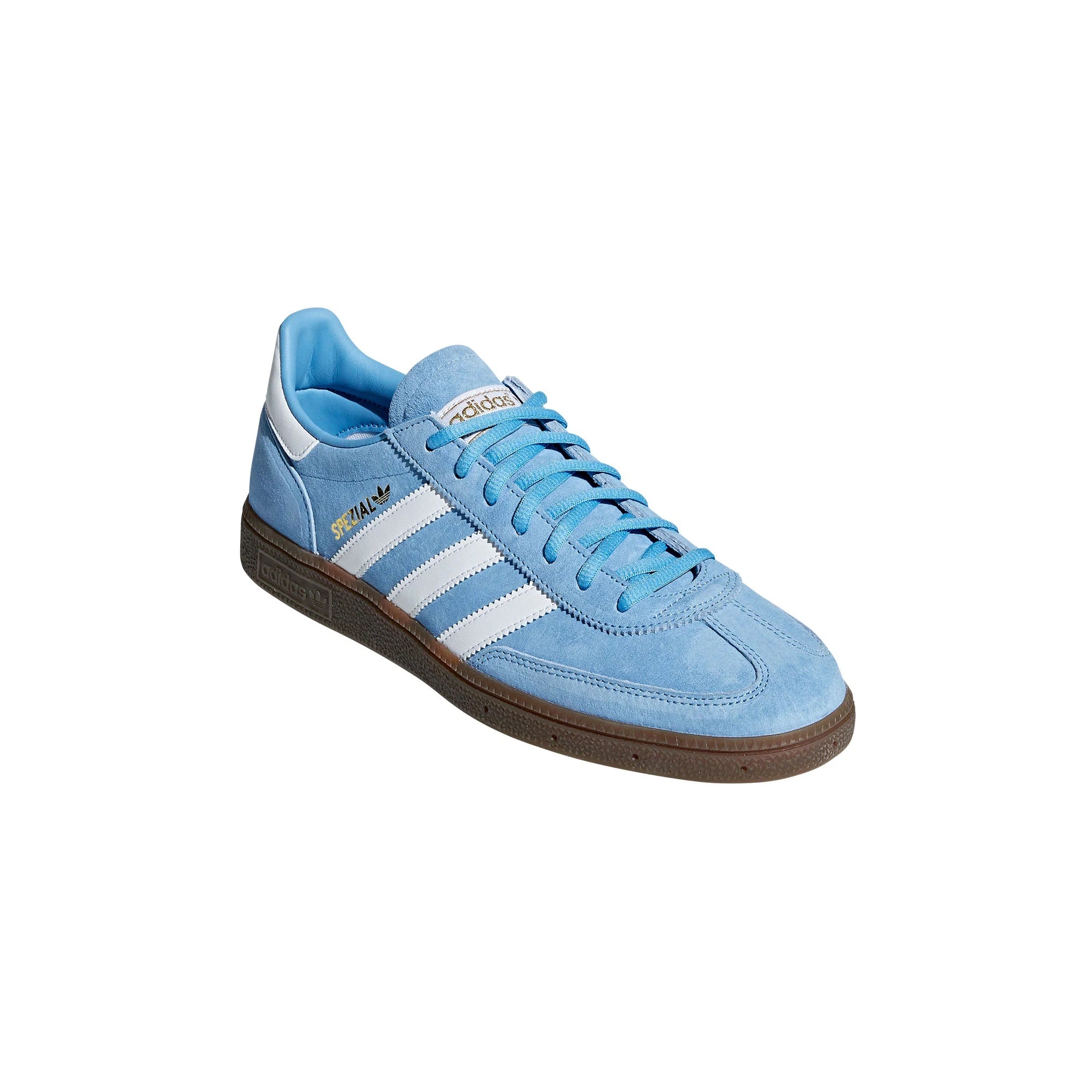 Close-up of the suede upper and white leather detailing of Handball Spezial.