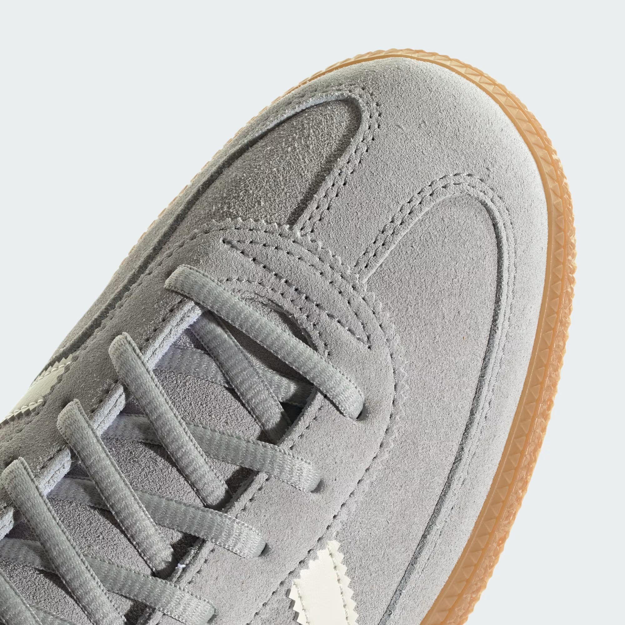 Side view of vintage grey white handball Spezial sneakers with suede and leather details