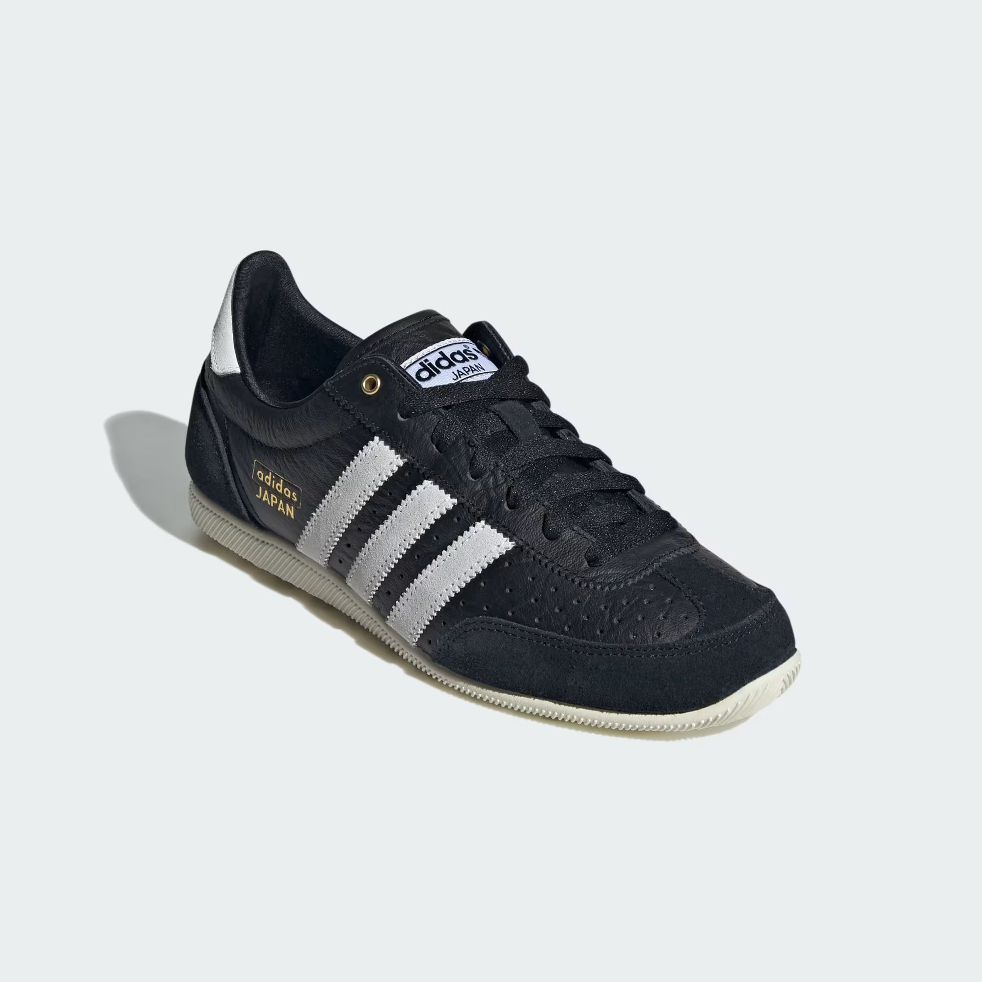 Top-down view highlighting gold metallic accents on the Adidas Originals Womens Japan shoes