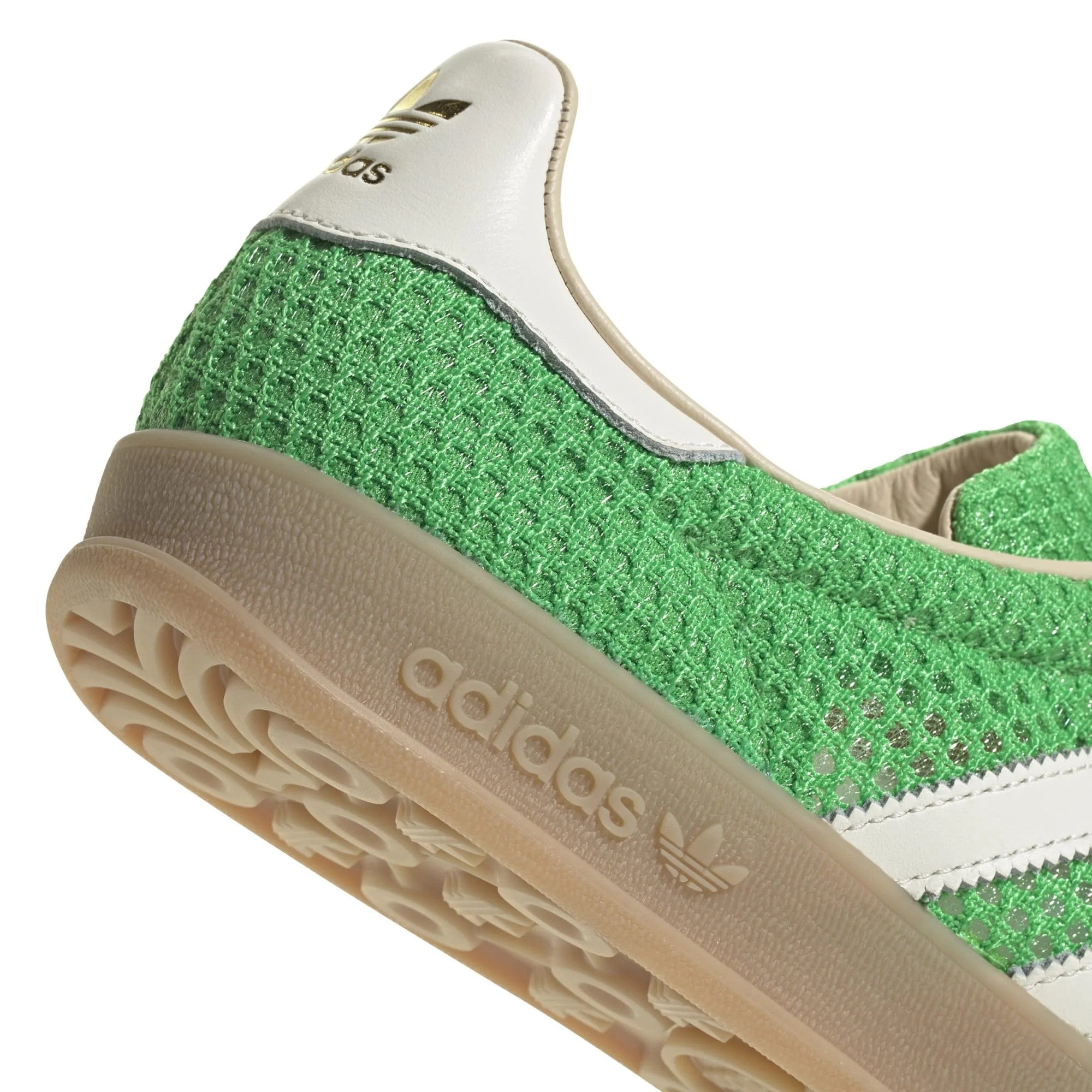 Adidas Gazelle Energy Green sneakers from the side showcasing the suede overlays.