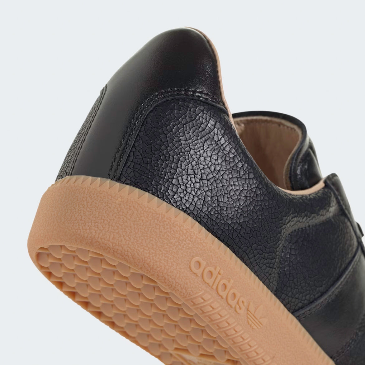 Close-up of the gum rubber cupsole of the Adidas BW Army Lux, emphasizing comfort and durability.