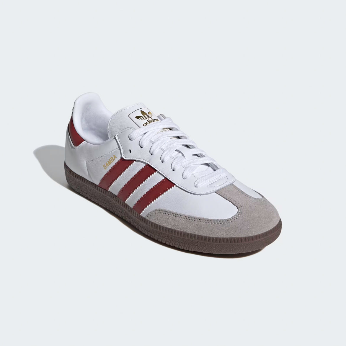 Side view of limited edition Samba OG shoes showing branding details