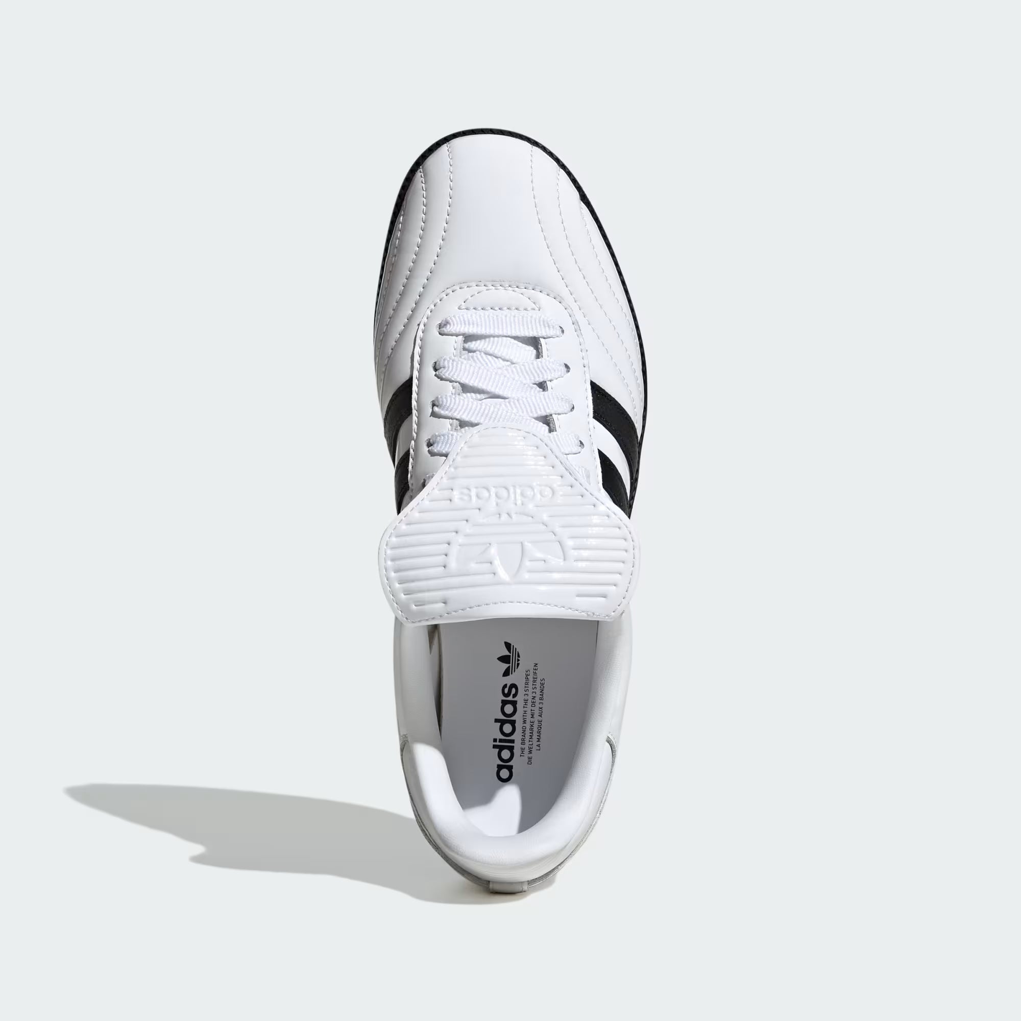 adidas WMNS Samba Long Tongue sneakers in cloud white and core black front angle