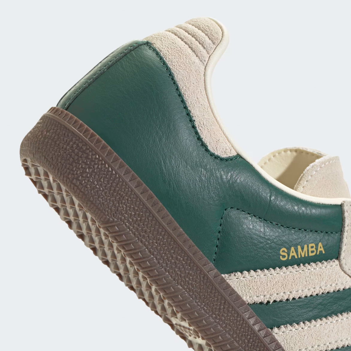 Side view of Adidas Samba OG Sneakers, showing the iconic 3-Stripes and gold Samba branding.