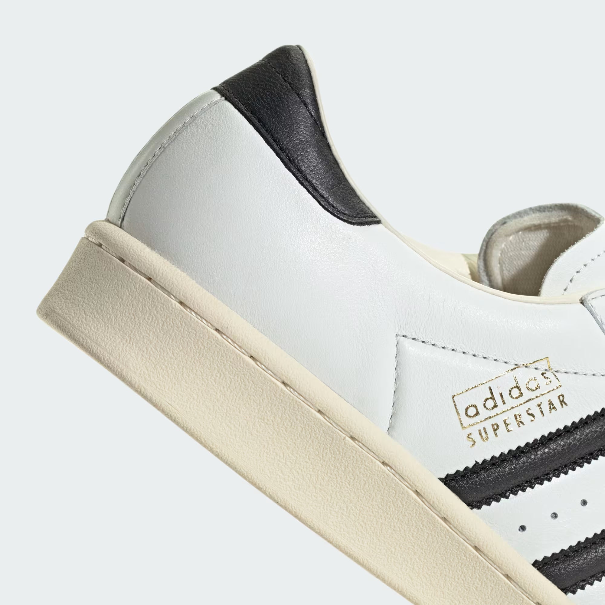 Top-down view of Adidas Superstar Vintage Sneakers, showcasing the premium leather upper and three-stripes.