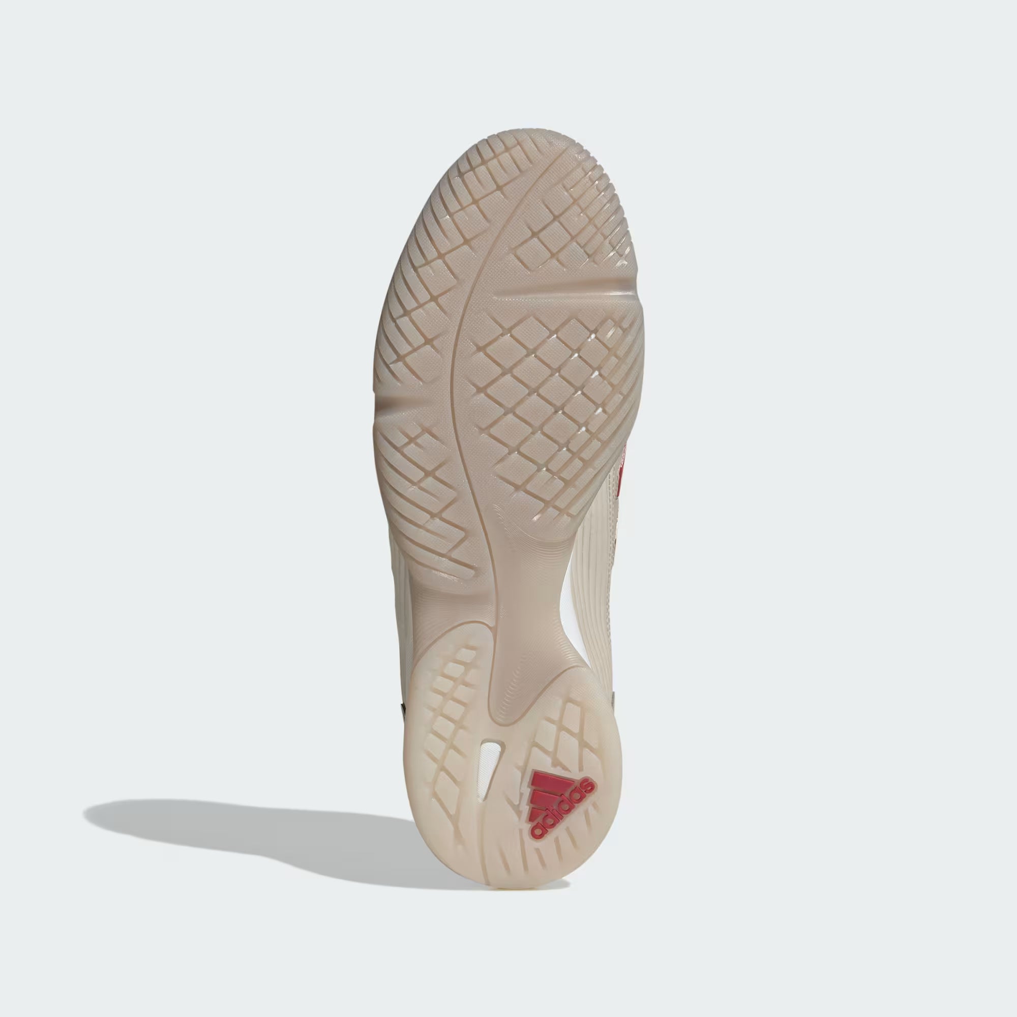 Close-up of the Adidas Predator Sala fold-over tongue and 3-Stripes detail, showcasing its stylish design.