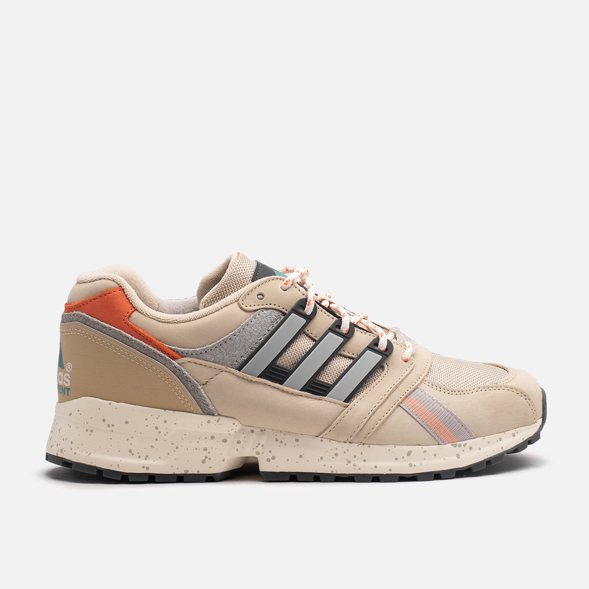 Side view of Adidas EQT CSG 91 trail running shoes showing water resistance features.